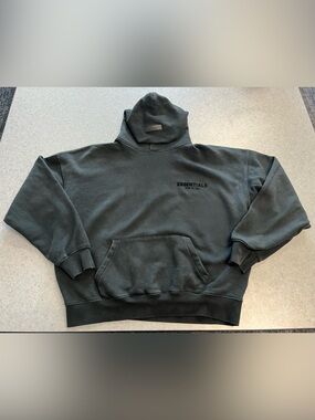 Fear of God Essentials Hoodie Black Pullover Sweatshirt—Medium